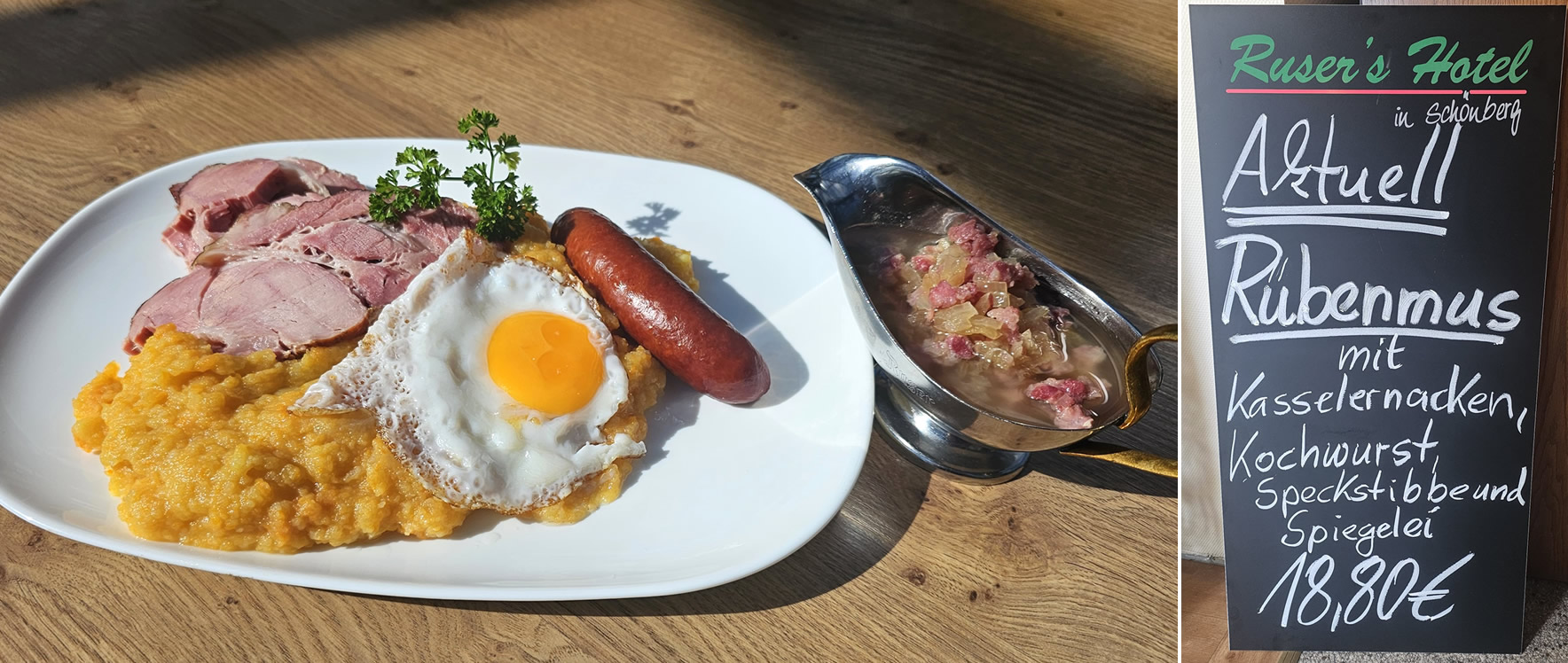 Das nächste Herbstgericht auf der Karte von Ruser's Hotel: Rübenmus