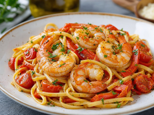 Linguine mit Riesengarnelen